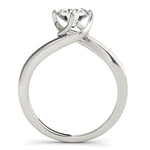 14K White Gold Bypass Style Solitaire Round Diamond Engagement Ring (1 ct. tw.)