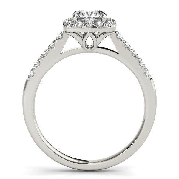 14K White Gold Square Outer Shape Round Diamond Engagement Ring (3/4 ct. tw.)
