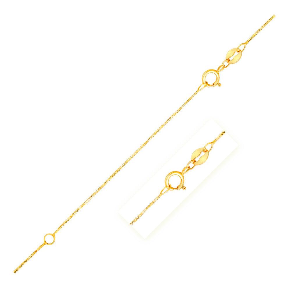 Double Extendable Box Chain in 14k Yellow Gold (0.6mm)