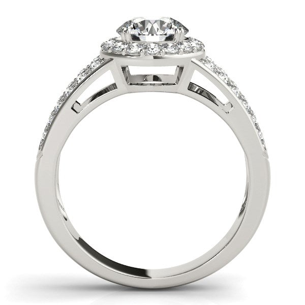 14K White Gold Round Split Shank Style Diamond Engagement Ring (1 1/2 ct. tw.)