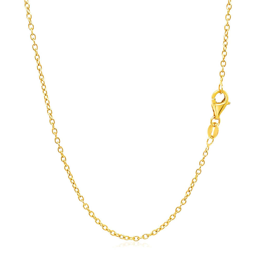 18k Yellow Gold Round Cable Link Chain 1.5mm