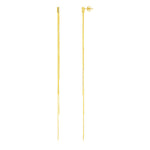 14k Yellow Gold Long Chain Post Earrings