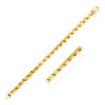 14k Yellow Gold 8 1/2 inch Mens Polished Narrow Rounded Link Bracelet