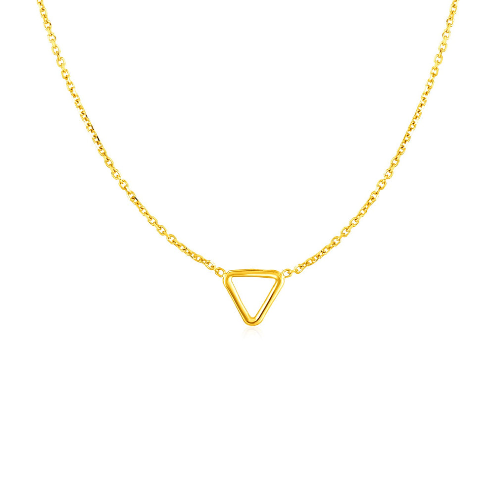 14k Yellow Gold Necklace with Petite Open Triangle Pendant