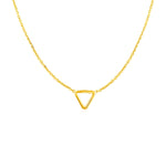 14k Yellow Gold Necklace with Petite Open Triangle Pendant