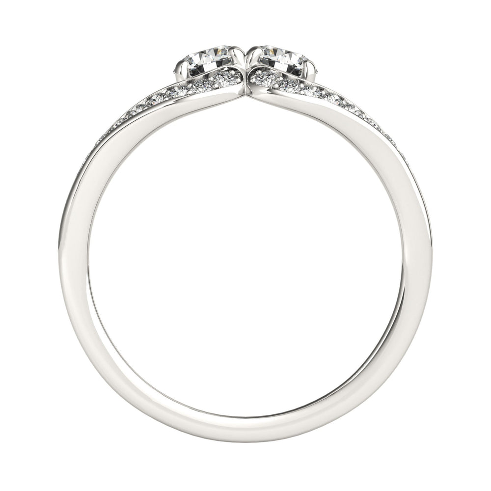 Two Stone Split Shank Design Diamond Ring in 14K White Gold (3/4 ct. tw.)