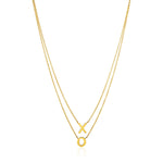 14k Yellow Gold Double-Strand Chain Necklace with inchesX inches and inchesO inches