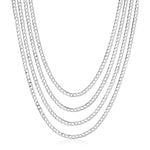 Sterling Silver 18 inch Four Strand Polished Link Necklace