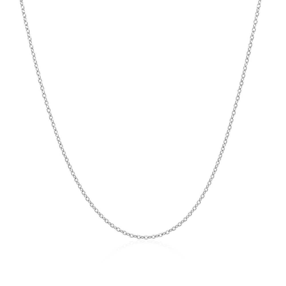 14k White Gold Oval Cable Link Chain 0.7mm