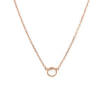 14k Rose Gold 17 inch Necklace with Round White Topaz