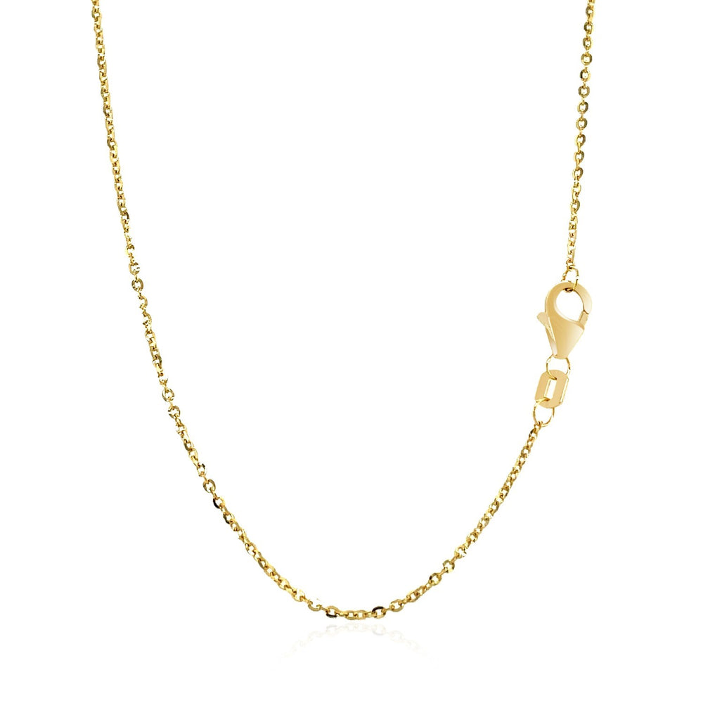 14k Yellow Gold Chain Necklace with a Shiny Flat Bar