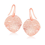 14k Rose Gold Fancy Textured Weave Earrings