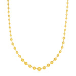 14k Yellow Gold Graduated Beaded Necklace