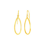 14k Yellow Gold Earrings with Polished Open Teardrop Dangles