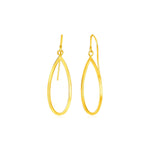 14k Yellow Gold Earrings with Polished Open Teardrop Dangles