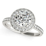 14K White Gold Round Halo Diamond Engagement Ring (1 1/2 ct. tw.)
