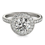 14K White Gold Round Halo Diamond Engagement Ring (1 1/2 ct. tw.)