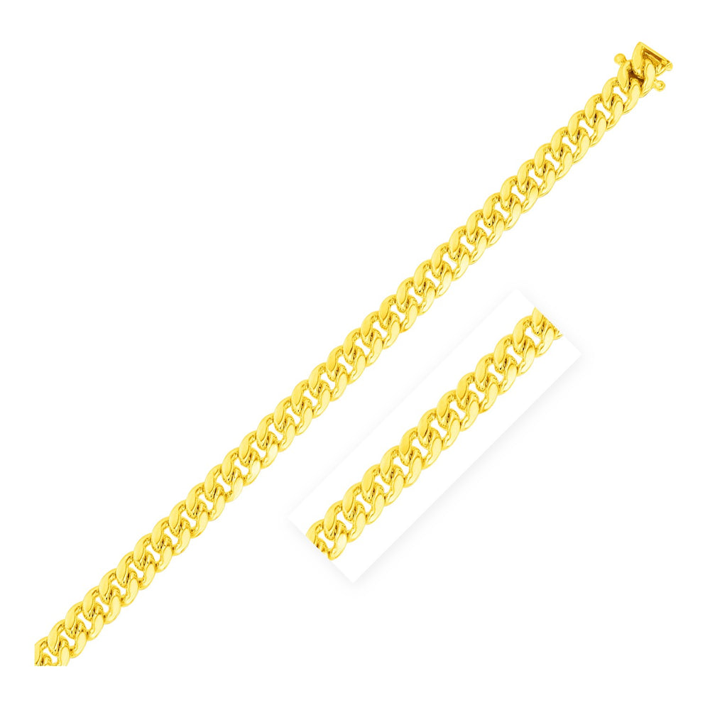 5.0mm 14k Yellow Gold Classic Miami Cuban Chain