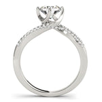 14k White Gold Spiral Design Pronged Diamond Engagement Ring (1 1/8 cttw)