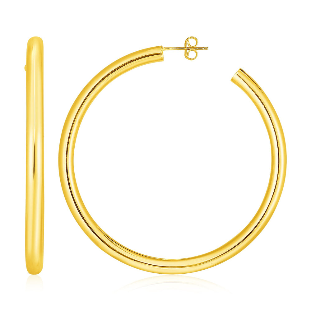 14k Yellow Gold Polished Hoop Earrings