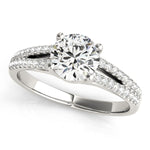14K White Gold Split Shank Round Diamond Engagement Ring (1 1/8 ct. tw.)