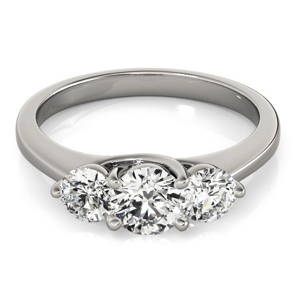 14K White Gold Classic 3 Stone Round Diamond Engagement Ring (1 ct. tw.)