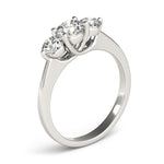 14K White Gold Classic 3 Stone Round Diamond Engagement Ring (1 ct. tw.)