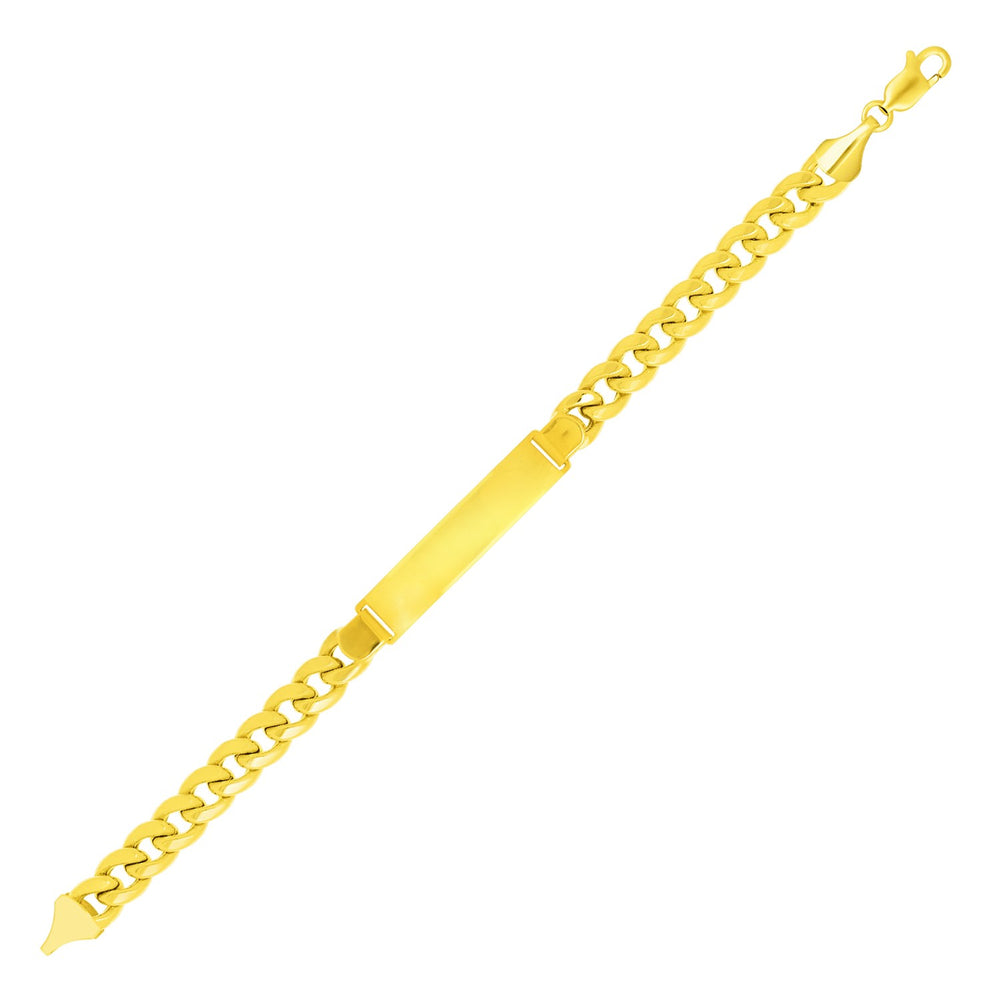 14k Yellow Gold Light Miami Cuban Chain Men's ID Bracelet