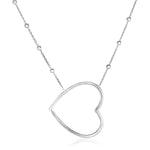 Sterling Silver 18 inch Polished Open Heart Necklace