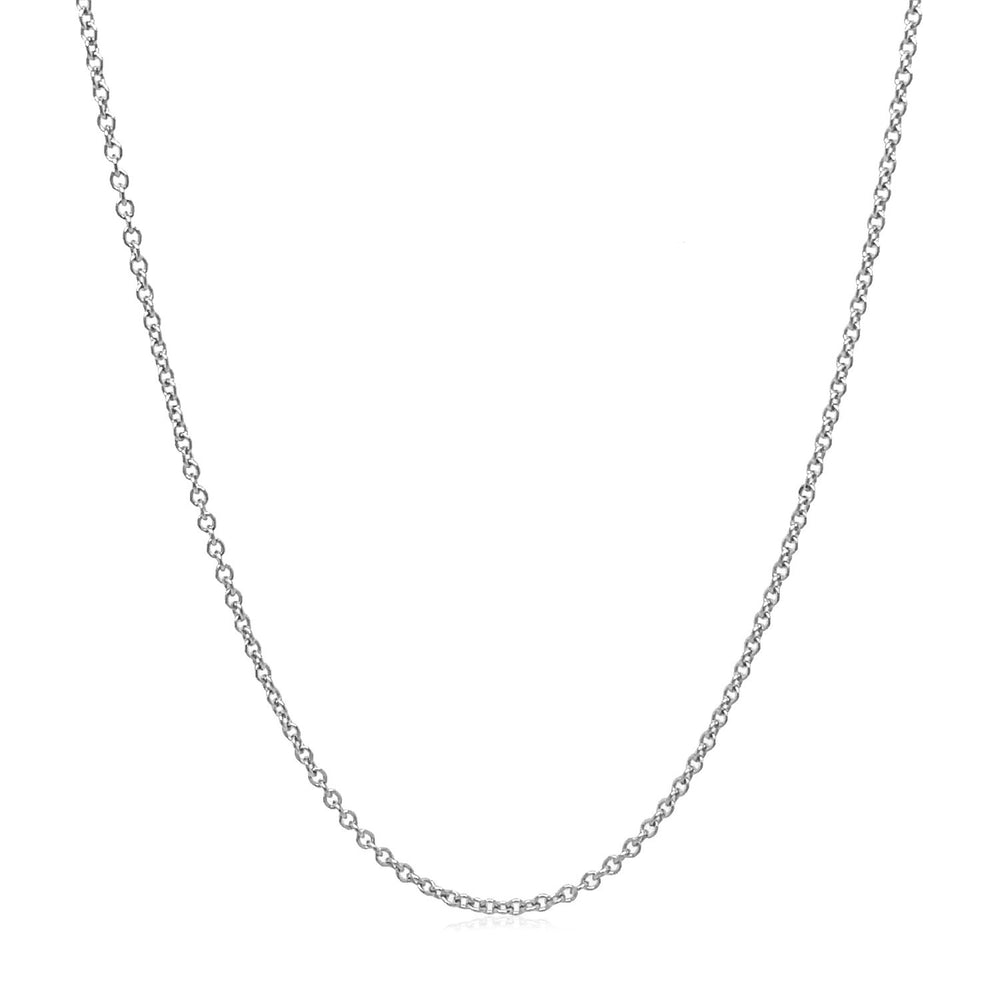 14k White Gold Round Cable Link Chain 1.3mm