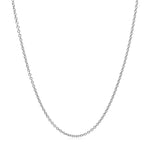 14k White Gold Round Cable Link Chain 1.3mm