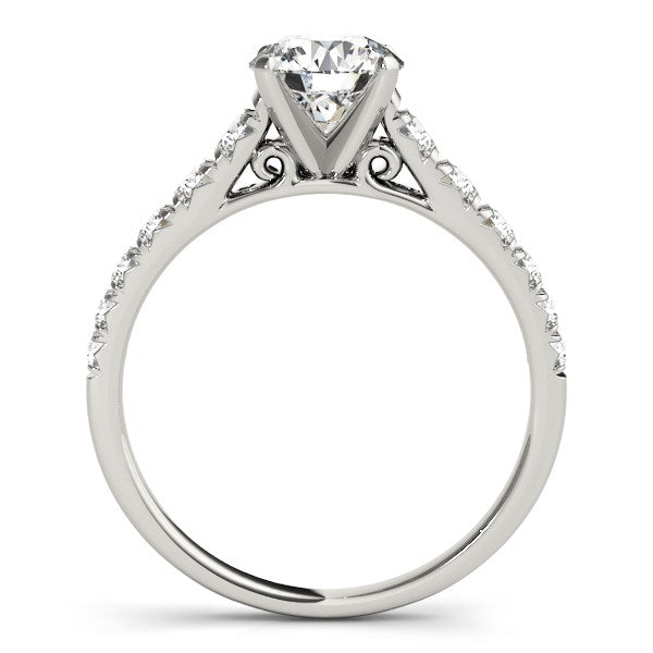 14K White Gold Prong Set Graduated Single Row Round Diamond Engagement Ring (1 7/8 ct. tw.)