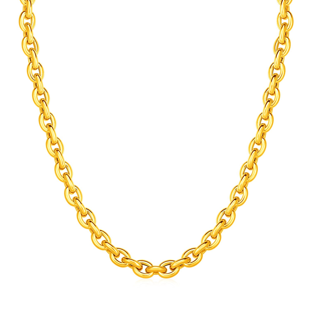 14k Yellow Gold Polished Oval Link Necklace