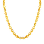 14k Yellow Gold Polished Oval Link Necklace