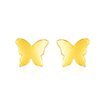 14k Yellow Gold Polished Butterfly Post Earrings
