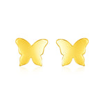 14k Yellow Gold Polished Butterfly Post Earrings