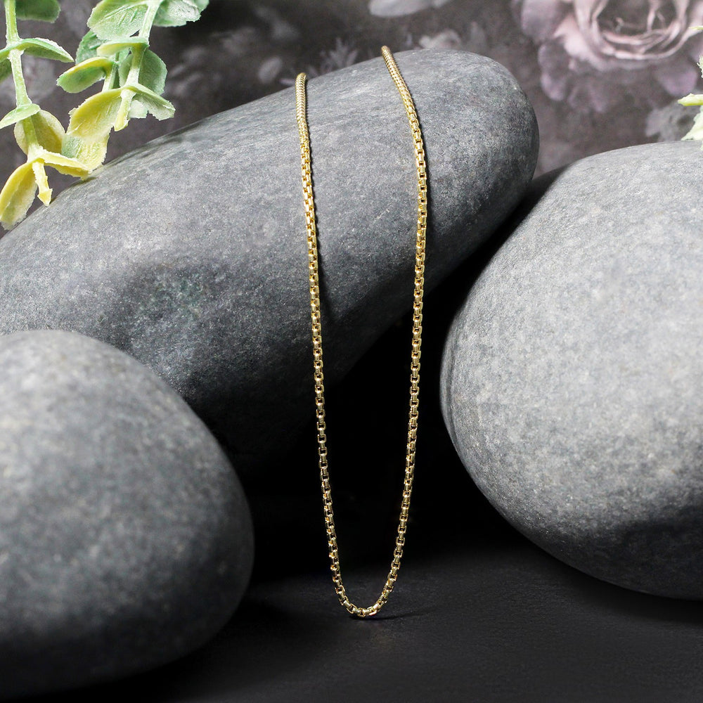 14k Yellow Gold Round Box Chain 1.35 mm