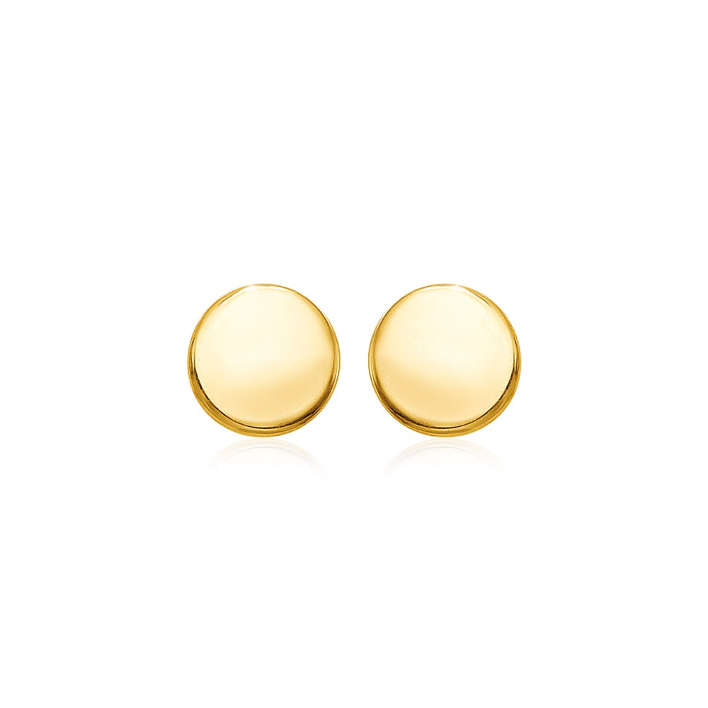 14k Yellow Gold Polished Round Post Earrings