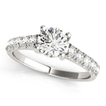 14K White Gold Round Trellis Setting Diamond Engagement Ring (1 ct. tw.)