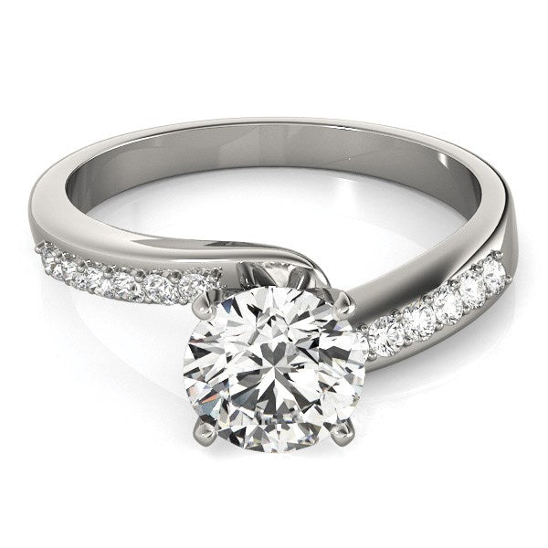 14K White Gold Bypass Round Pronged Diamond Engagement Ring (1 5/8 ct. tw.)