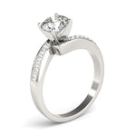 14K White Gold Bypass Round Pronged Diamond Engagement Ring (1 5/8 ct. tw.)
