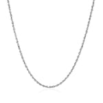 10k White Gold Solid Diamond Cut Rope Chain 1.25mm