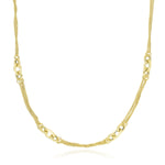14k Yellow Gold Multi Chain Strand Necklace with Oval Links