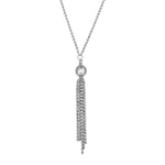 Necklace with Polished and Textured Multi Chain Pendant in Sterling Silver