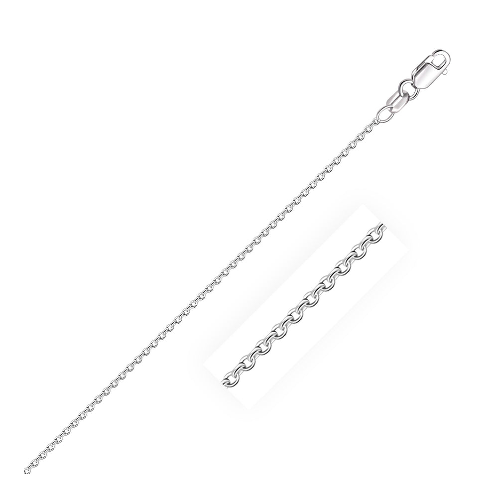 18k White Gold Round Cable Link Chain 1.5mm