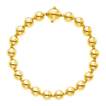 14k Yellow Gold 7 3/4 inch Polished Bead Bracelet