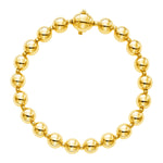 14k Yellow Gold 7 3/4 inch Polished Bead Bracelet