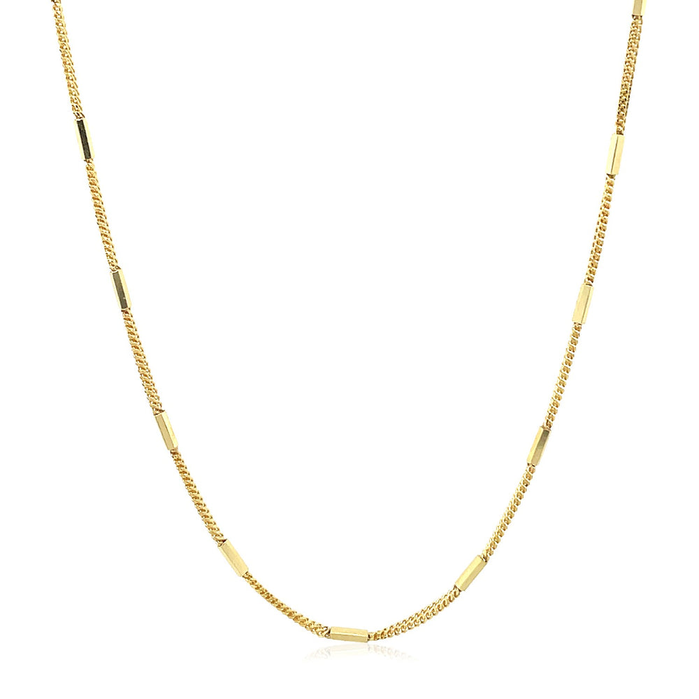 Diamond Cut Bar Links Pendant Chain in 14k Yellow Gold (1.3mm)