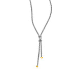 Popcorn Texture Necklace with Diamonds in Sterling Silver and 18k Yellow Gold