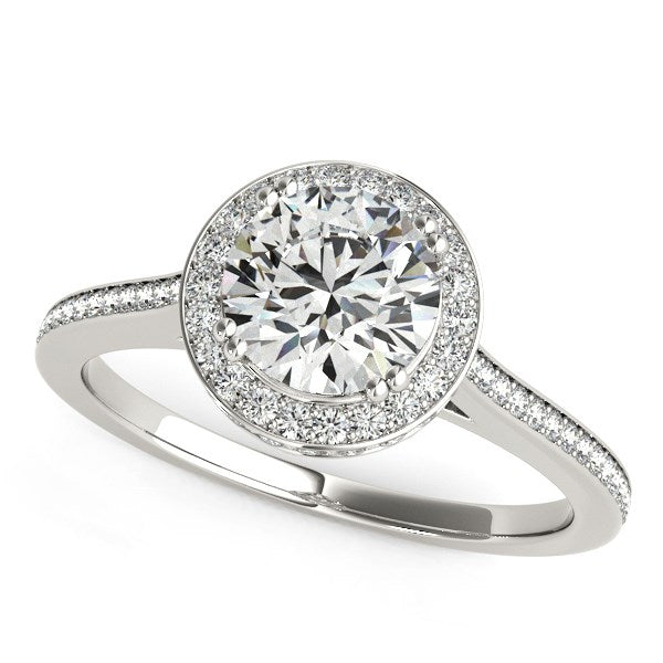 14K White Gold Classic Channel Slim Shank Round Diamond Engagement Ring (2 ct. tw.)